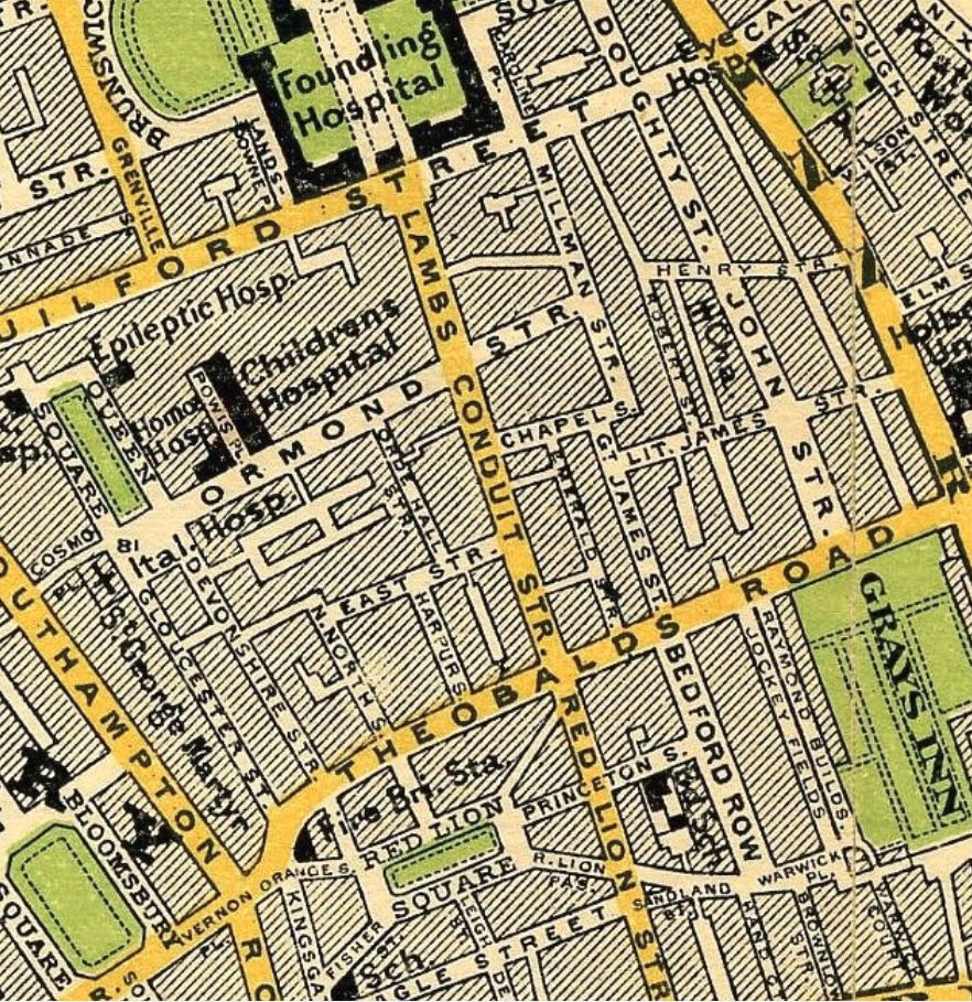 old map of the area around East Street